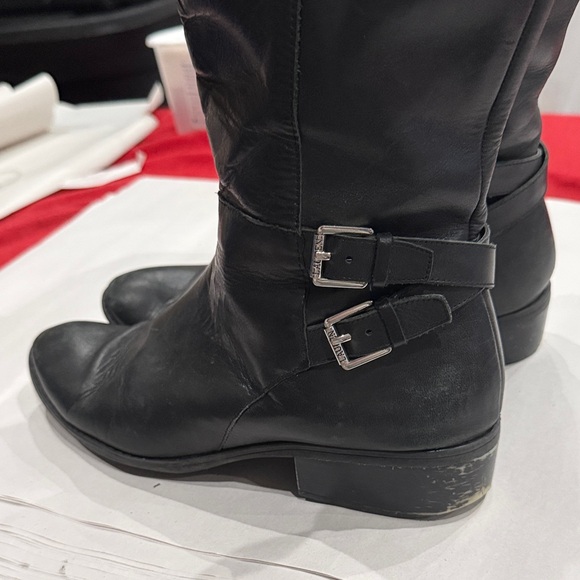 Black and Brown Knee-High Women's Boots - Picture 3 of 5